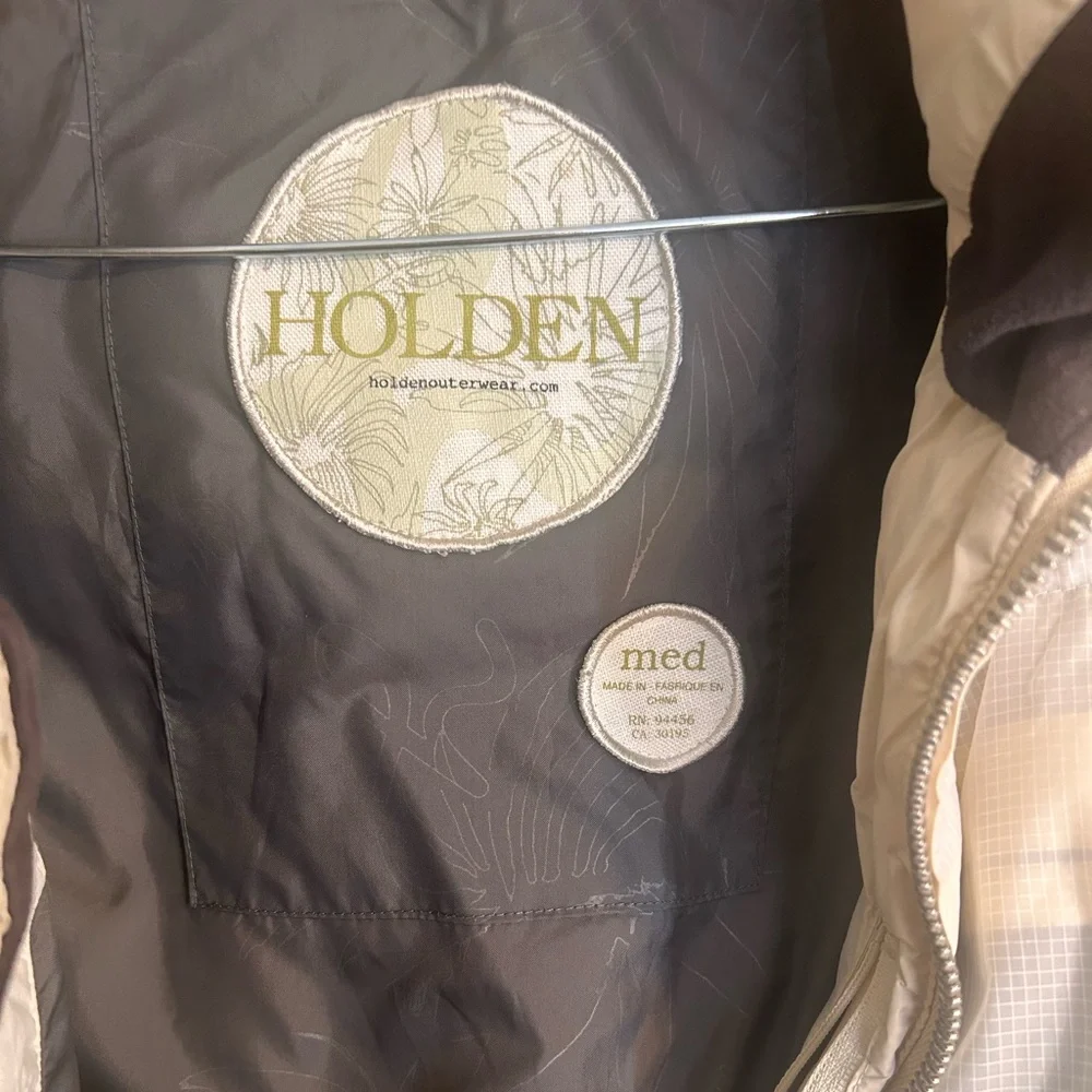 Holden Weston Stripe Down Puffer Jacket - women Medium - White/Grey - No Hood